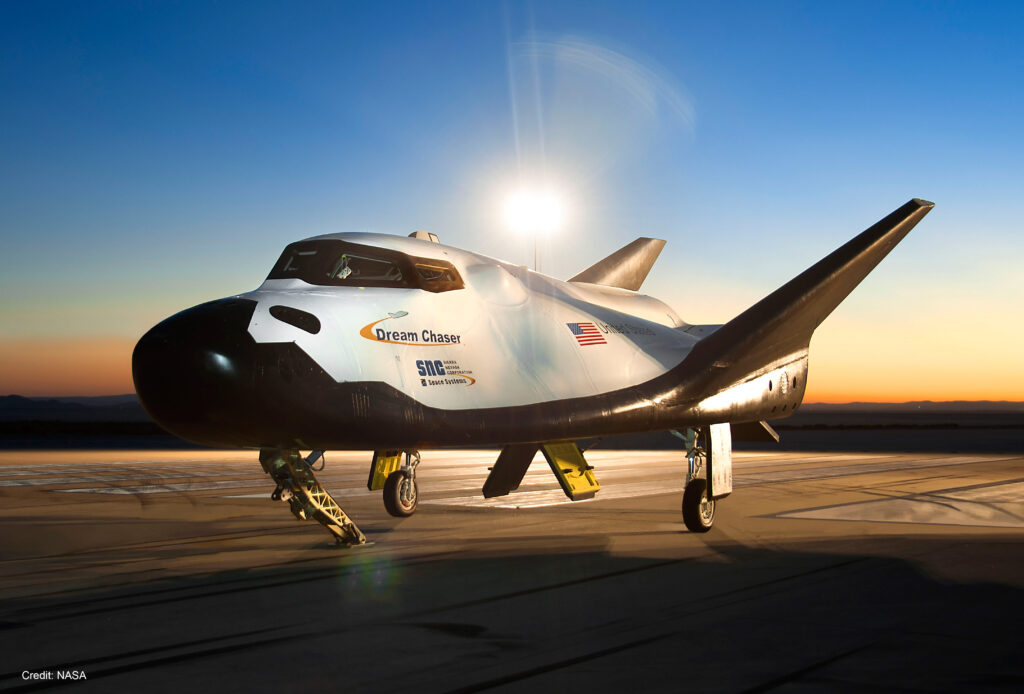 The Dream Chaser commercial space vehicle at Huntsville International Airport